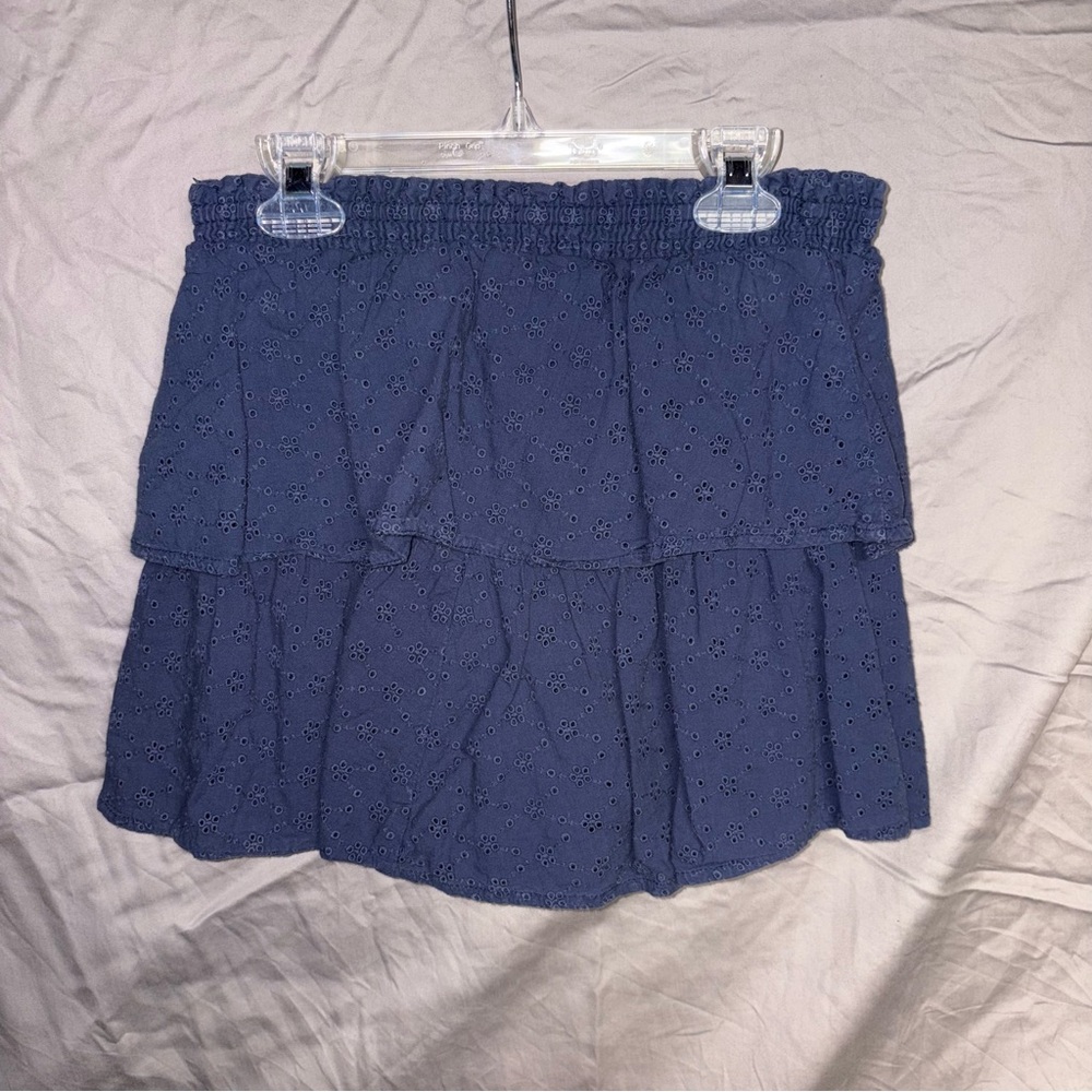 Navy Blue Tiered Skirt Skort